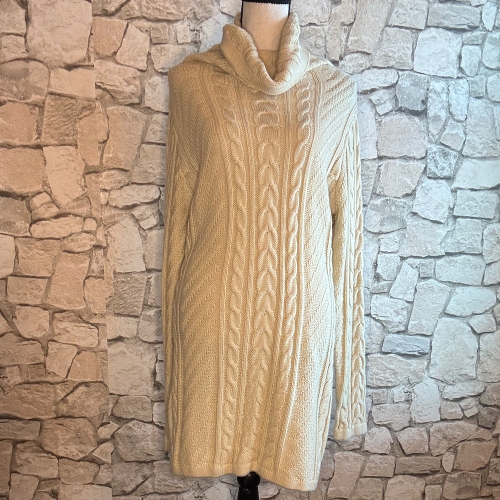 Cozy Cream Cable Knit Midi Dress